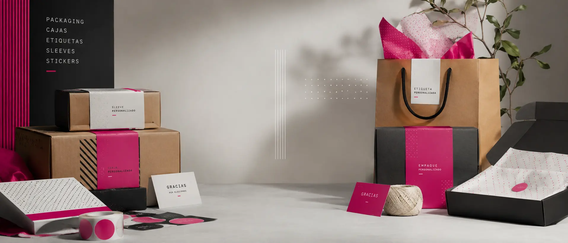 Empaques personalizados con cajas, bolsas, stickers, sleeves, etiquetas y tarjetas para productos