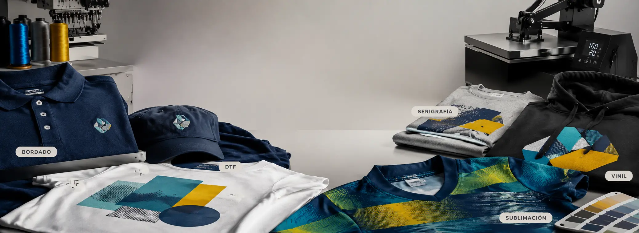 Estampado más duradero en ropa personalizada con bordado, DTF, serigrafía, sublimación y vinil textil