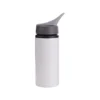botella de agua personalizada 650ml aluminio blanco sublimación con diseño