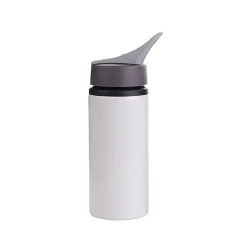botella de agua personalizada 650ml aluminio blanco sublimación con diseño