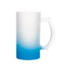jarra de cerveza personalizada 16oz azul degradado sublimación vidrio