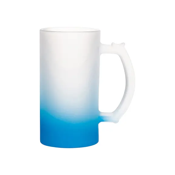 Jarra de cerveza azul degradado personalizada 16oz jarra de cerveza personalizada 16oz azul degradado sublimación vidrio