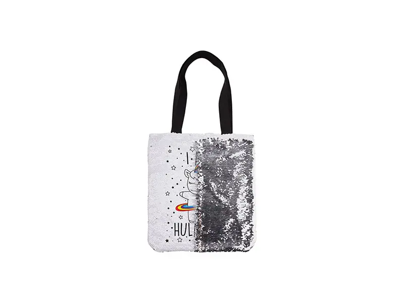 bolsos de lentejuelas blancos personalizados con sublimación reversible cambio de imagen