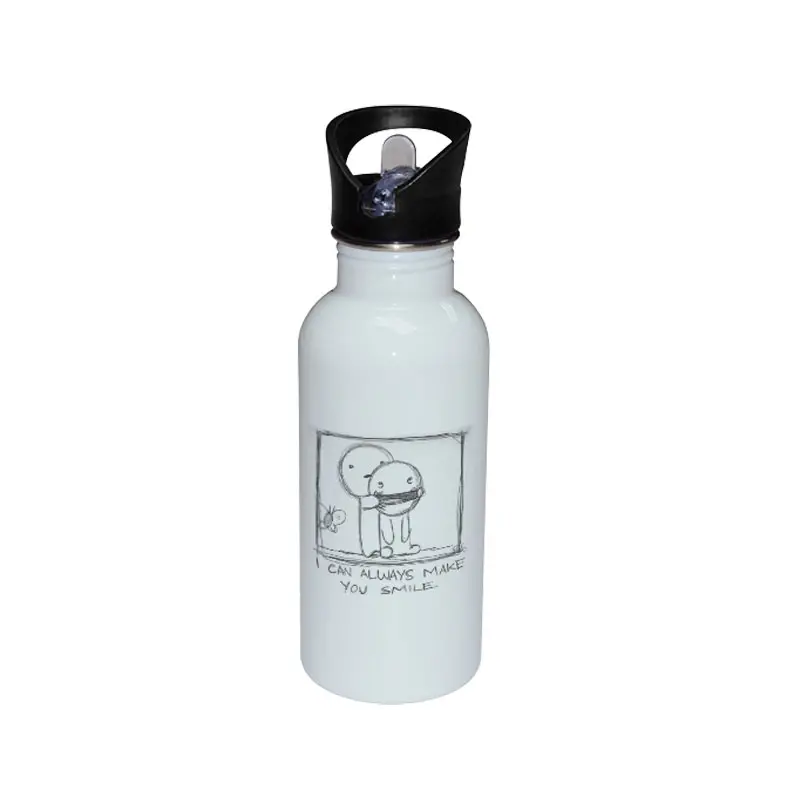 botella de agua personalizada 600ml acero inoxidable con sorbete y tapa sublimación