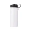 botella térmica personalizada 18oz acero inoxidable blanco tapa portátil sublimación