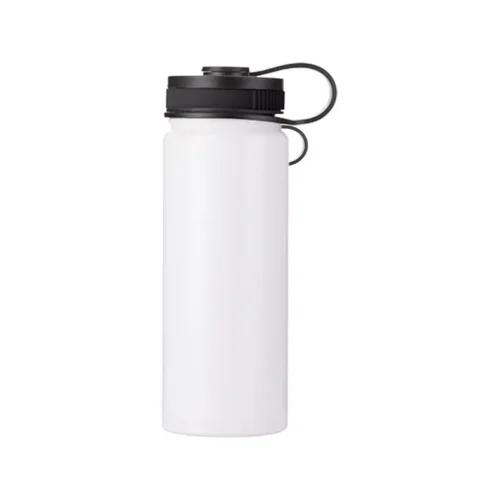 botella térmica personalizada 18oz acero inoxidable blanco tapa portátil sublimación