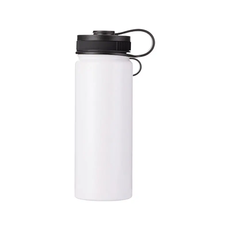 Botella personalizada 18oz acero inoxidable con tapa portátil botella térmica personalizada 18oz acero inoxidable blanco tapa portátil sublimación