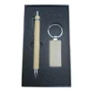 set lapicero y llavero de madera personalizado con estuche grabado láser