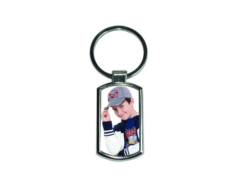 llavero de metal rectangular esquinas redondeadas personalizado sublimación con logo o foto