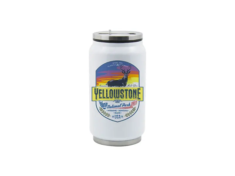 lata térmica personalizada 12oz tipo cola acero inoxidable blanco sublimación