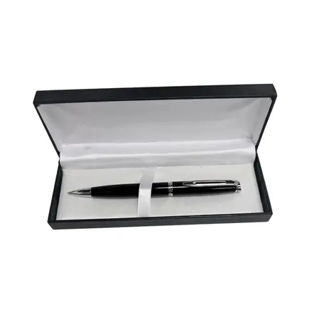 lapicero de metal personalizado con estuche negro grabado láser elegante