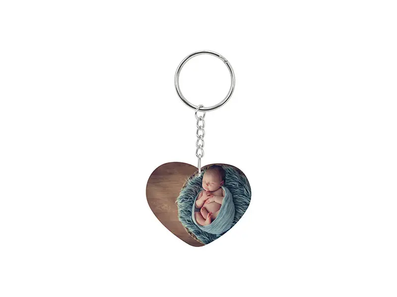 llavero personalizado corazón plástico sublimación con foto o diseño