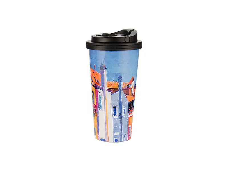 termo personalizado 16oz acero blanco con tapa de seguridad sublimación