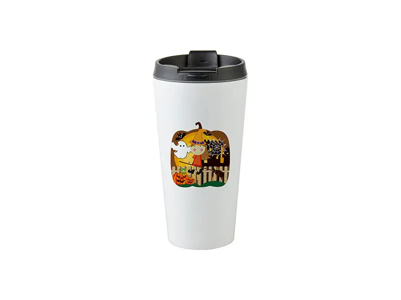 termo personalizado 16oz acero blanco con tapa sencilla sublimación
