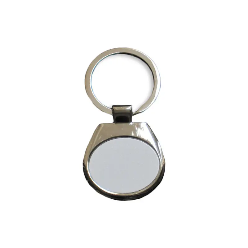 Llavero ovalado metálico personalizado elegante llavero de metal ovalado personalizado sublimación con foto o logo