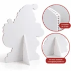 Parte posterior de figura navideña en coroplast de 3 mm con un soporte triangular.